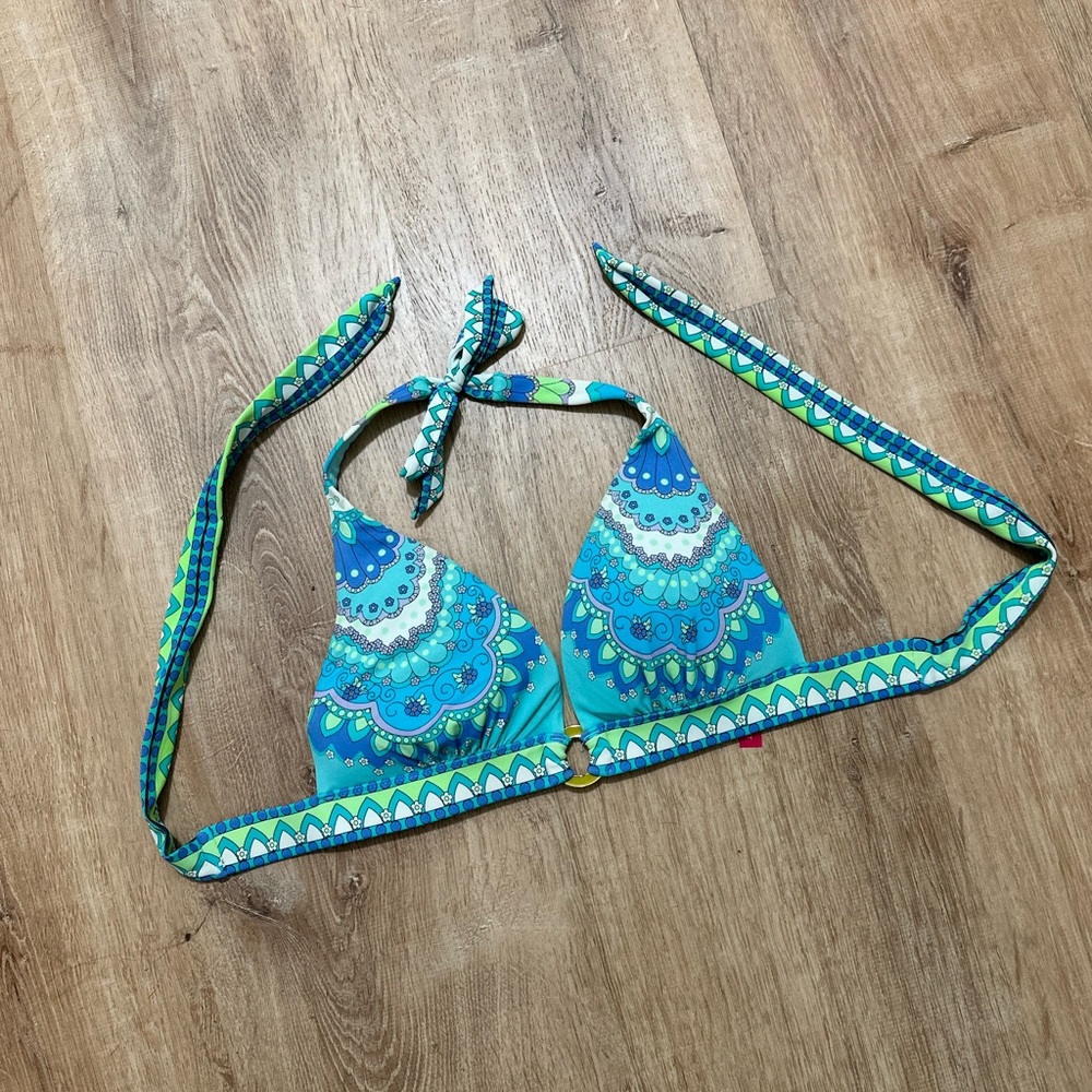 VICTORIA’S SECRET | Aqua Blue and Green Paisley Bikini Top